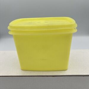 Vintage Tupperware‎ 1243-10 Yellow Rectangular Shelf Saver Container